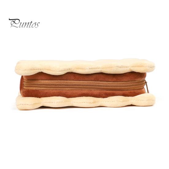 Soft Cookie Stationery Bag Shape Plush Bag, Stuffed Biscuit Pencil Small Organizer for Study Essentials Case, Large Capacity Cosmetic Organizer,