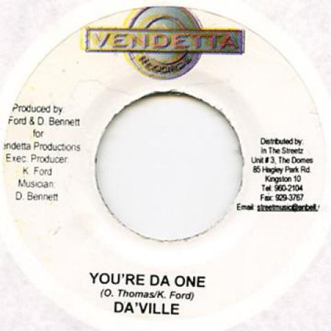 

7inch Record DA VILLE - You re Da One Vendetta 2005 Jamaica Reggae, Ska & Dub