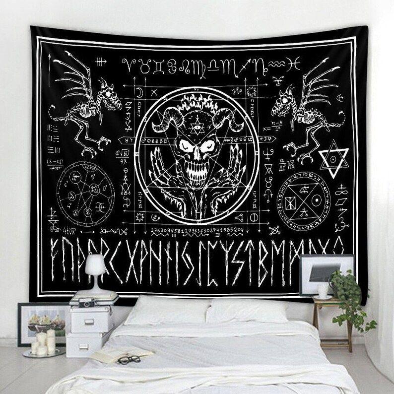 

Tapestry Satanic devil sign occult 75x100
