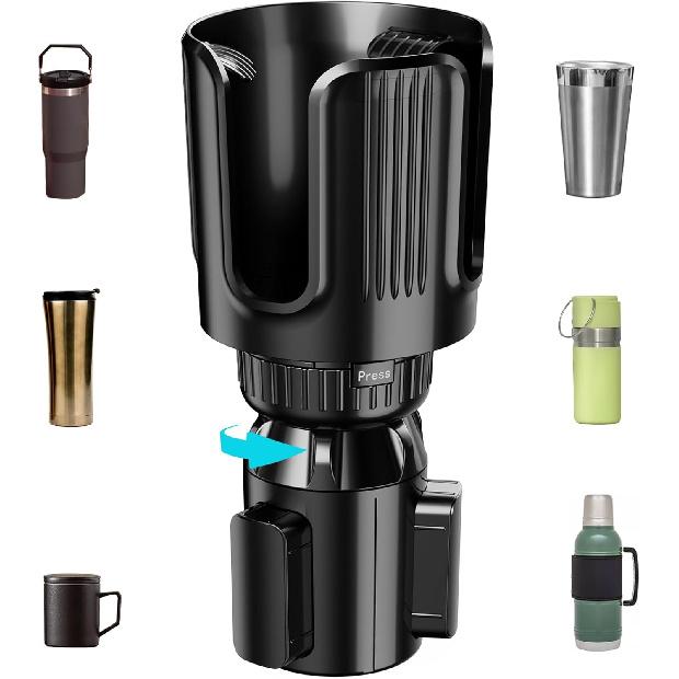 Car Cup Holder Expander with Adjustable Offset Base, All Purpose Cupholder Extender for car with Expandable, Univeral for Most Popular Large Travel