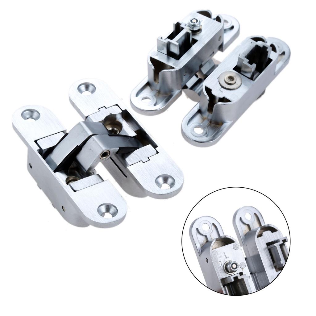 2 Pcs Zinc Alloy Hidden Hinges Furniture Fittings 23 X 95mm Invisible Concealed Folding Counter Door Hinge With Screw Hardware
