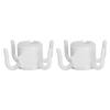 2Pcs Plastic Beach Umbrella Hanging Hook Umbrella Hanger 4 Prong Towel Hat Sunglasses Holder White