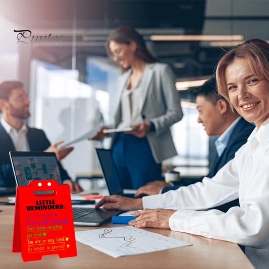 Rød akryl Skrivebord Advarselsskilt Heavy Duty Prank Skrivebord Advarselsskilt Hjemmekontor Skrivebord Minibordskilt Dekorasjon Ornament Co-worker Gag Gave