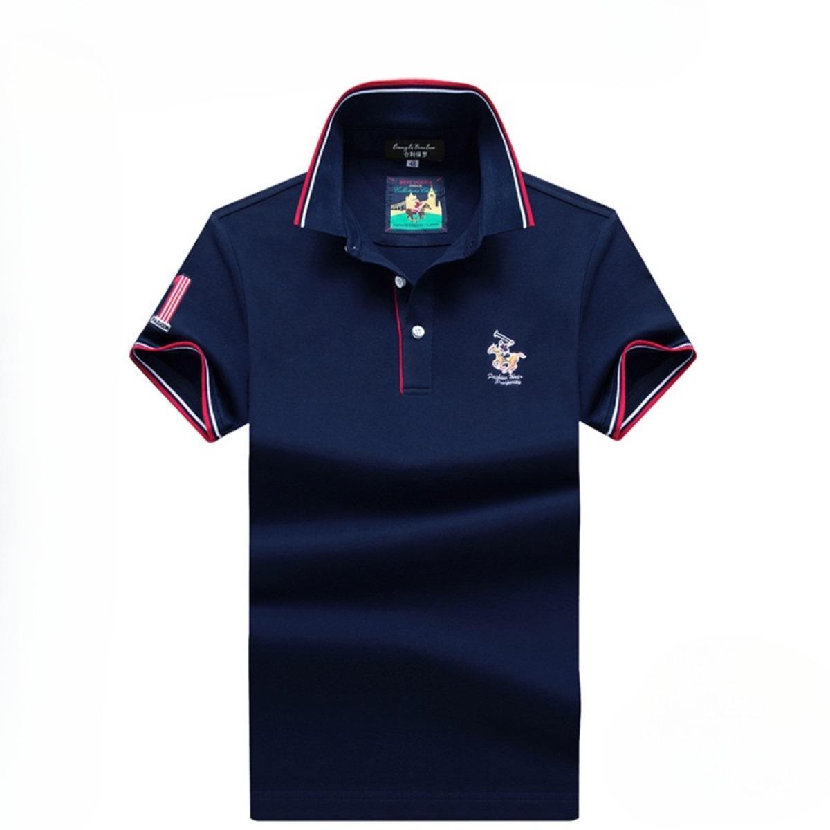 

TrendHub Хлопковое мужское поло с коротким рукавом однотонное с вышивкой деловое кэжуал поло XXL