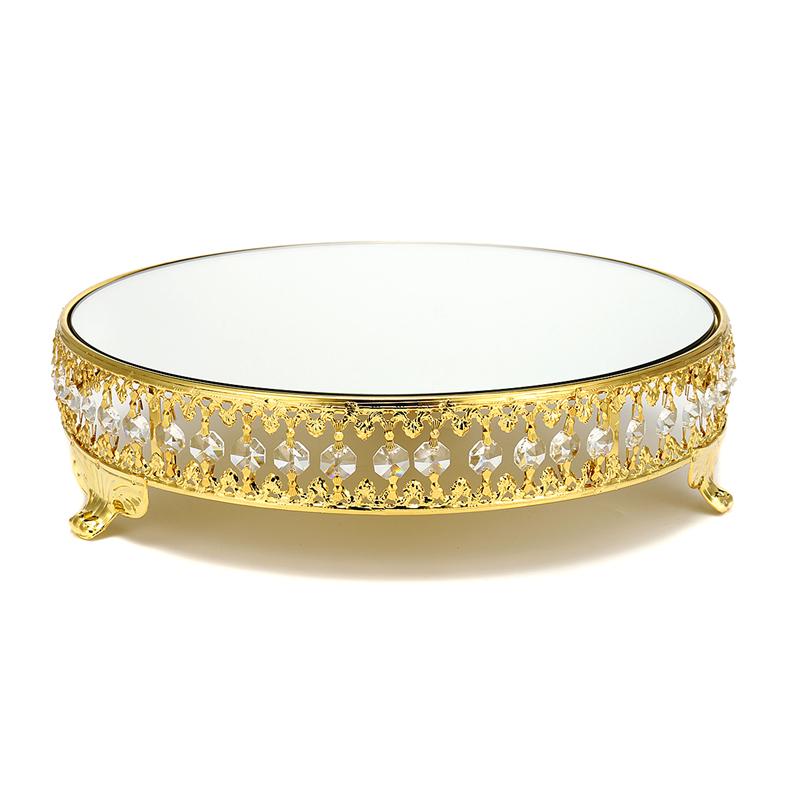 

Скандинавское стекло, зеркало, кристалл, круглая подставка для торта, свадебная вечеринка, поднос для демонстрации кексов и десертов золотой