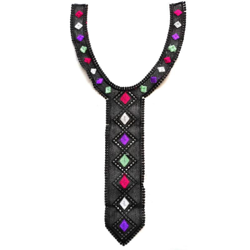 Color Embroidery Lace Collar Piece Personalized Tie Shape Heavy Industry Embroidery Fake Collar Clothing Corsage Accessories Collar Piece