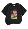 Kids Boys Girls Crew Neck Short Sleeve 100% Cotton T-Shirt Cute Cartoon Space Toy Characters Print Casual Soft Breathable Tees Tops for Children Daily