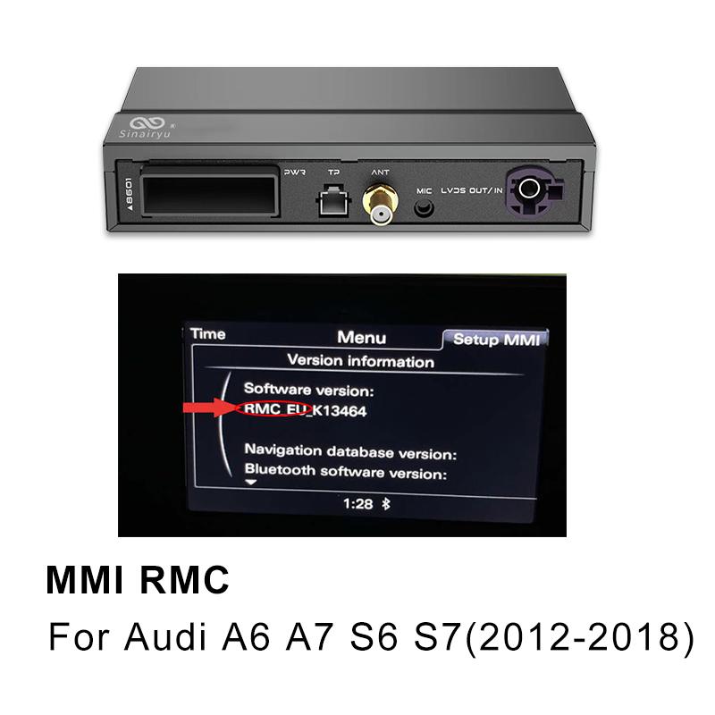 Sinairyu Compatibile con Apple CarPlay wireless per A1 A3 A4 A5 A6 A7 A8 Q2 Q3 Q5 Q7 S4 S5 MMI Car Play Android Auto Mirror Telecamera di retromarcia