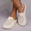 Moda Feminina Casual Cor Sólida EVA e Plástico Moldagem Integrada, Decoração Elegante com Padrão SMILE, Tamancos Mules Planos e, Leve, Confortável