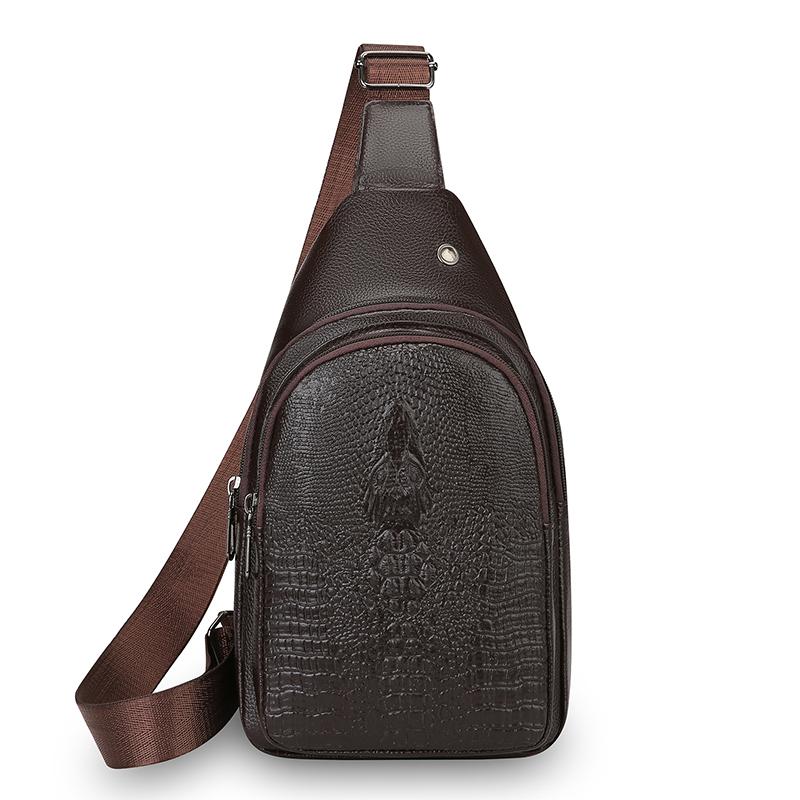 Business Casual Crossbody Bag - Soft PU Leather Chest Sling with Phone Pocket for White-Collar Professionals