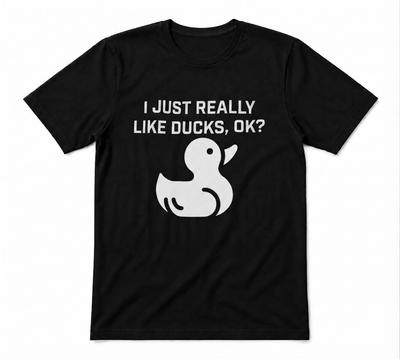 Entenliebhaber Lustig Ich mag Enten einfach sehr Geschenke T-Shirt Schwarzes T-Shirt