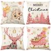 45cm Merry Christmas Cushion Cover Pillowcase 2025 Christmas Decorations for Home Ornament New Year Christmas Decor 2025 Noel