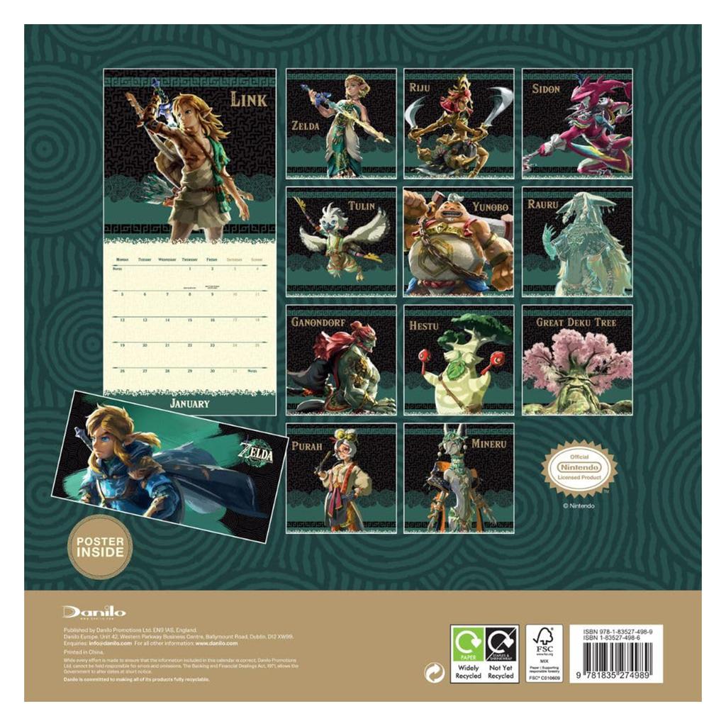 The Legend Of Zelda 2026 Square Wall Calendar
