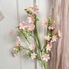 3-Fork Artificial Flower Realistic Fake Silk Flower with Stem Faux Bloom