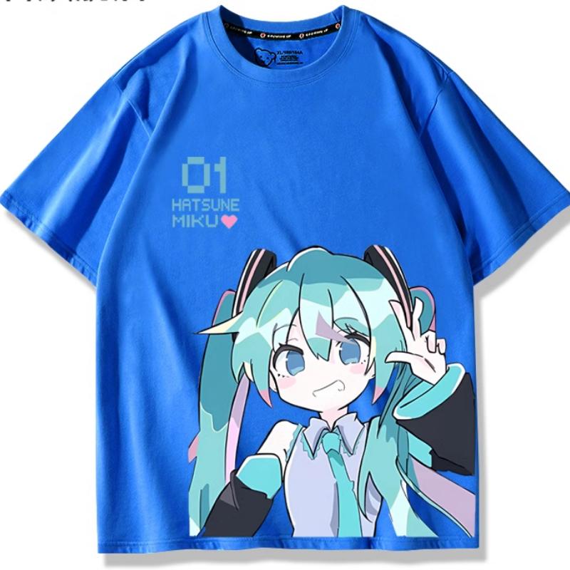Second Dimension Anime Hatsune Miku Fashion Trend New Cotton Top Short Sleeve T-shirt Unisex
