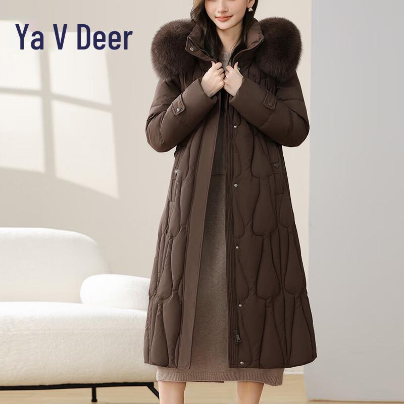 

Yalu Women s Thickened Hooded Down Jacket with Fur Collar M