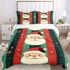 3pcs Christmas, Santa Claus Bedding Set, Breathable And Soft, Suitable for All Seasons Machine Washable, Suitable for Bedroom Decoration,yy250822184