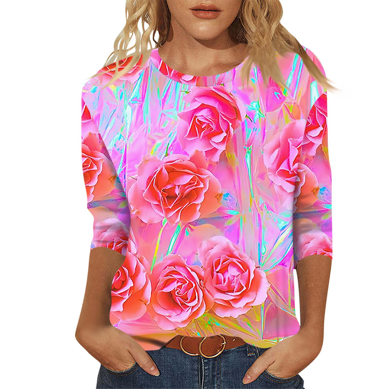 

Женский модный и повседневный свитер с рукавом семь четвертей и принтом ко Дню святого Валентина XL красный