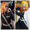 Anime Train Mugen Demon Slayer Rengoku Kyojuro Cosplay Costumes Kimetsu No Yaiba Robe Suits For Adult Kids Wigs Cos Outfit Party