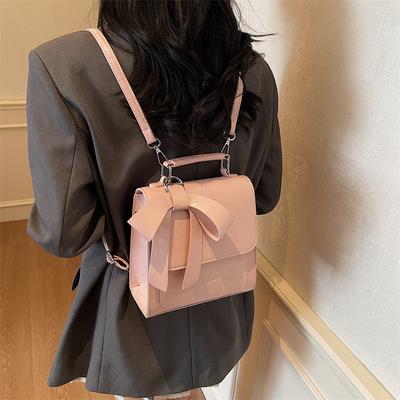 Bow Backpack Women's Fashion Niche 2025 Student Schoolbag High Sense Lightweight Going Out Backpack