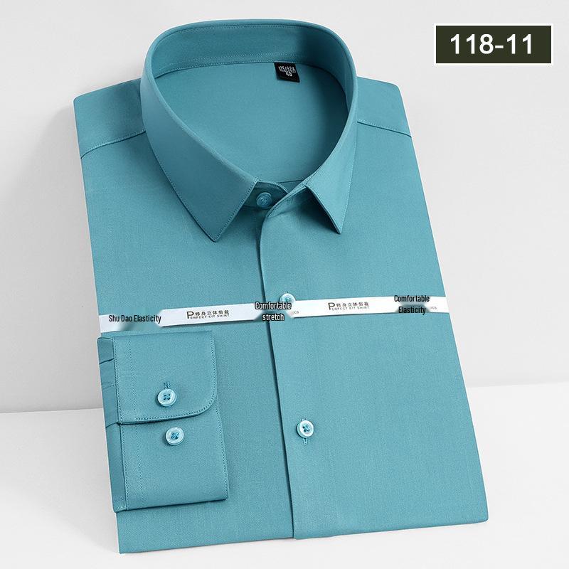 Unisex Long Sleeve Bamboo Fiber Non-Iron Shirt - High Drape and Elastic, Available In Stock.