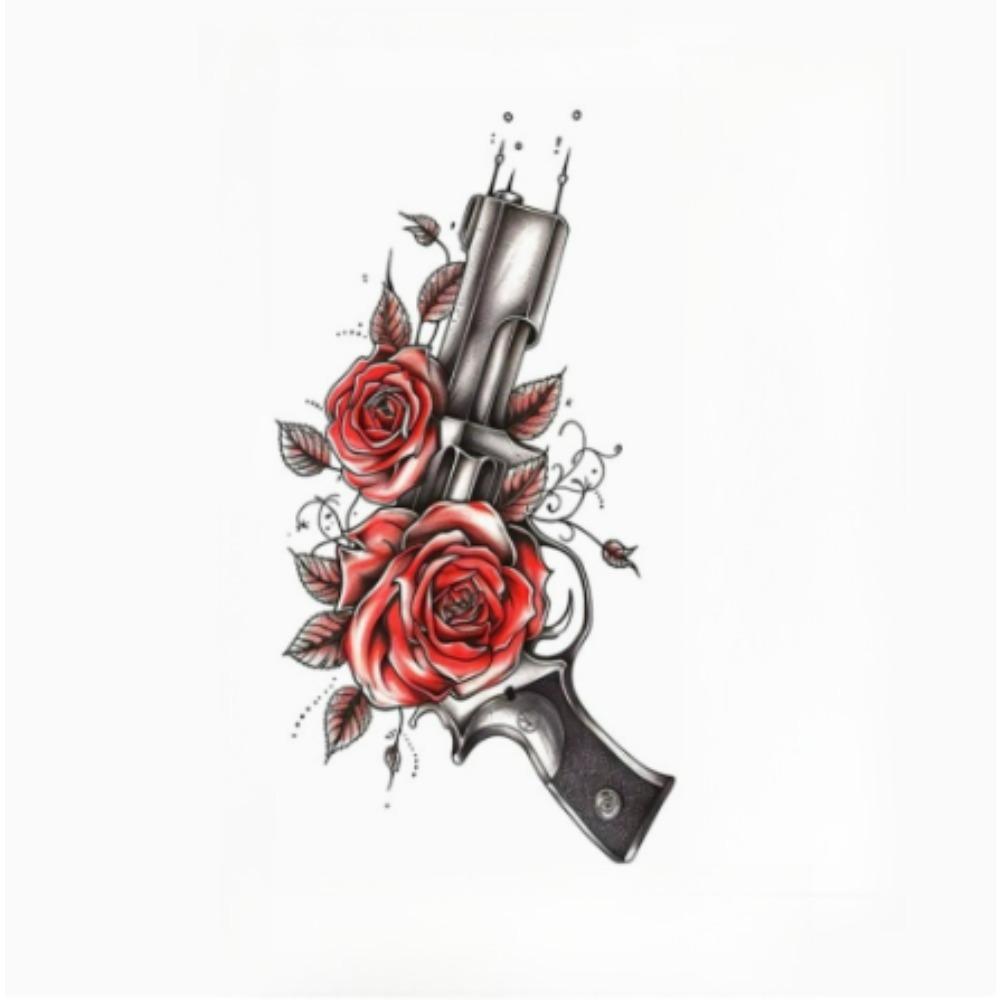 Waterproof Temporary Tattoo Sticker Dark Style Wings Feathers Rose Flower Sexy Body Art Arm Fake Tattoos Sleeve Women Men