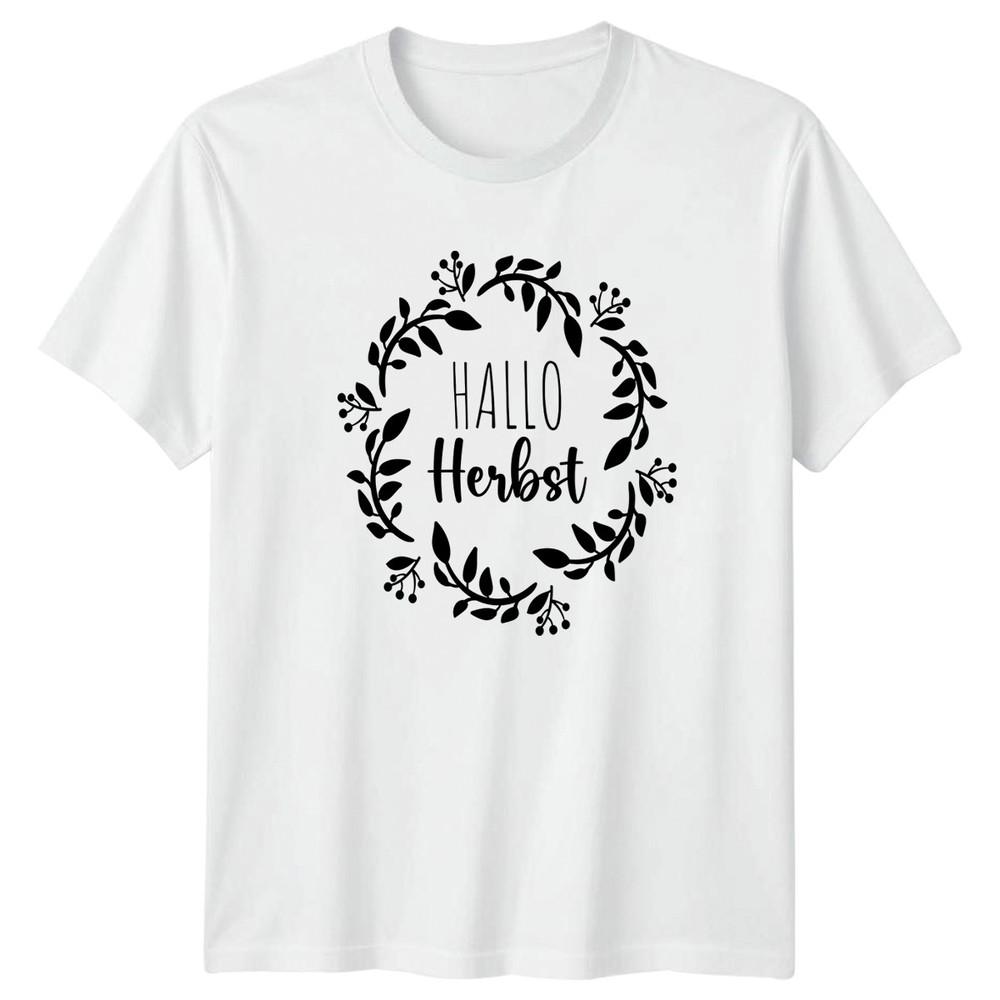 Hallo Herbst Unisexs TShirt Autumn Seasonal Floral Wreath Gift For Her S