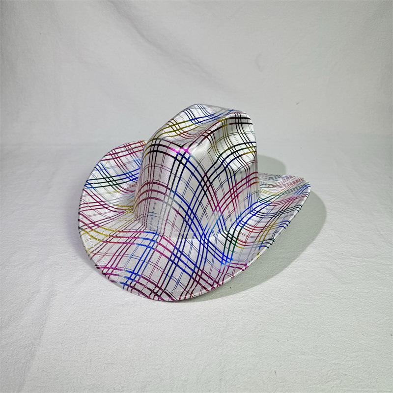 Colorful Western Cowboy Hat One-Word Hat Top Festival Party Party Jazz Hat Felt Top Hat
