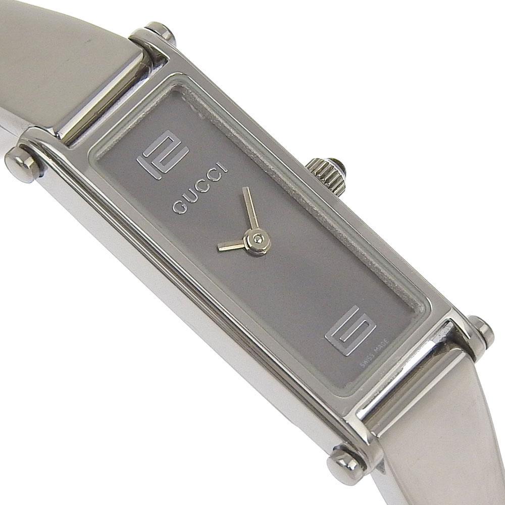 Gucci Watches 1500L grayDial Stainless Steel Quartz Analog Display Women Used