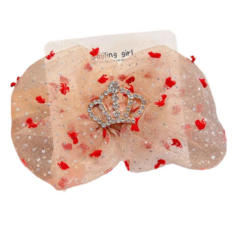 Grampo de Cabelo Coroa de Laço de Organza Infantil – Acessório Presilha de Fada