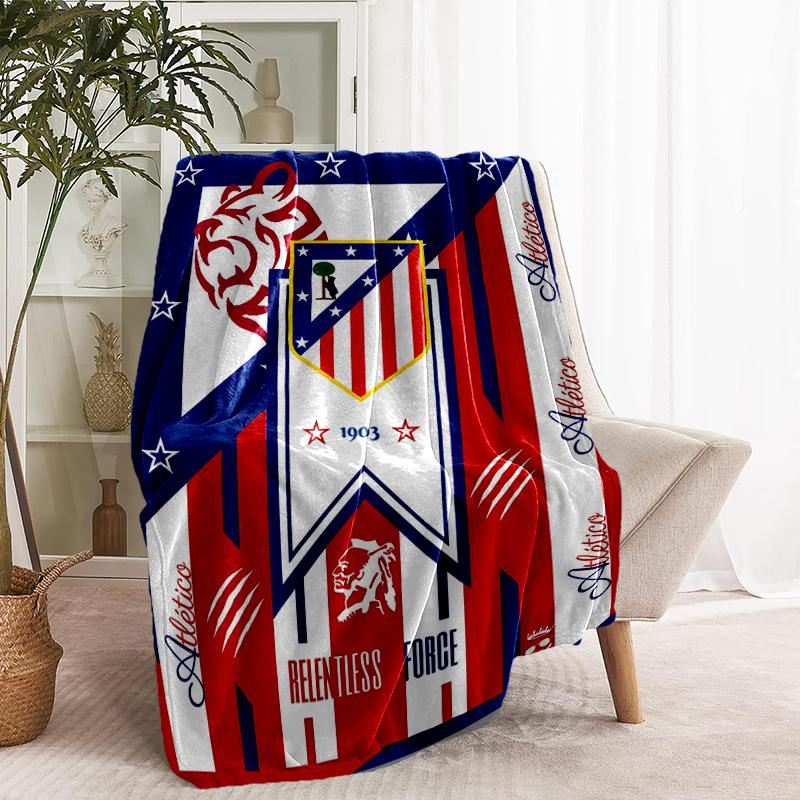 Coperta con Stampa Atletico Madrid - Morbida e Confortevole, per Camera da Letto, Viaggio, Divano, Decorazione per la Casa - Regalo di Compleanno o Natale per un Amico