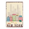 New York Kovové plakáty Vintage plechová cedule Vlajka USA Bar Pub Klub Záchod Nástěnná dekorace Domácí talíř Retro plakety 20x30 cm