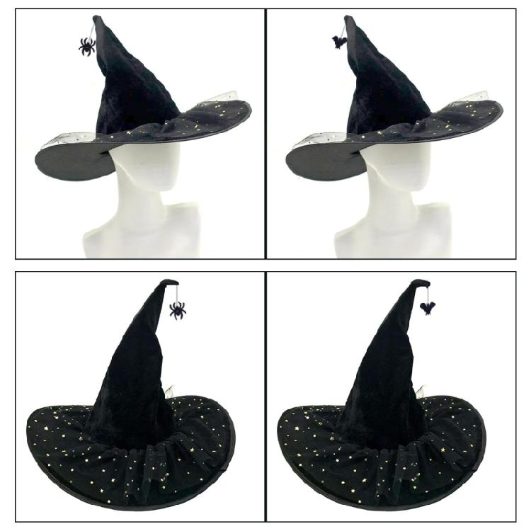 Witch Hat 36cm High Pointed Wizard Hat Adult for Women Men Masquerade Cosplay Halloween Costume Accessories
