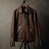 VALLET Genuine Leather Single Rider Jacket VALLET01AN S Size Brown [Liugoo Leathers] (Valette) Men's
