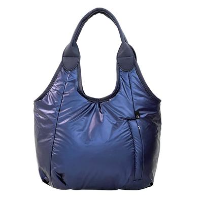 Plump Lightweight Vertical Tote Bag LT Round Shiny [Rootote] Women's (Navy)