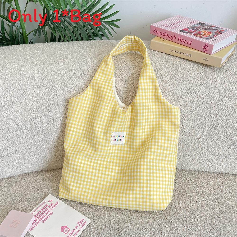 Casual Polyester Tartan Shoulder Bag With Inner Zipper Pocket For Daily Use