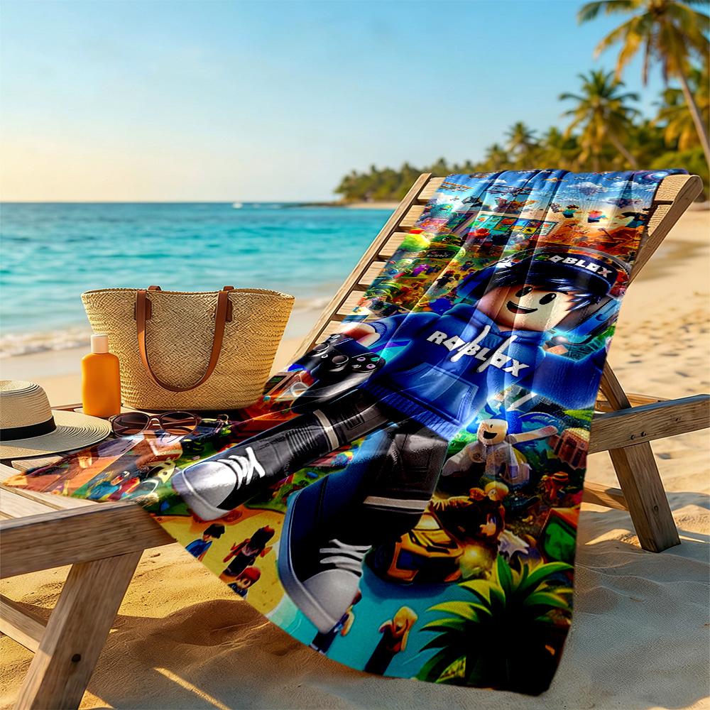 Asciugamano da Spiaggia Roblox Super Morbido Microfibra Tessuto Asciugatura Rapida Confortevole Leggero Perfetto per Viaggiare Yoga Campeggio e Nuoto