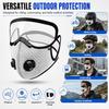 Reusable Carbon Filter Dust Mask with Adjustable Goggles – Anti-UV 5-Layer Filter, 10 Filters Included, Built for Woodworking Construction