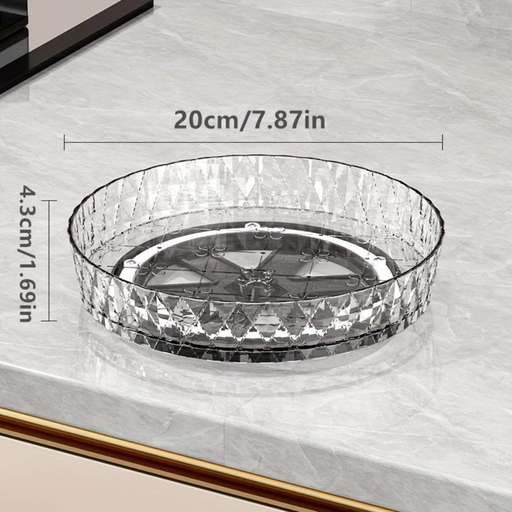 360° Rotatable Kitchen Storage Organizer – Versatile Plastic Tray for Spices, Condiments, and Small Bottles Spice Holder