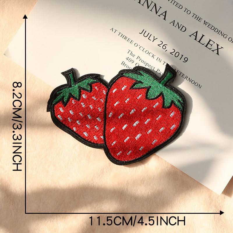 Duoku Strawberry Embroidery Patch - Clothing Accessories Badge