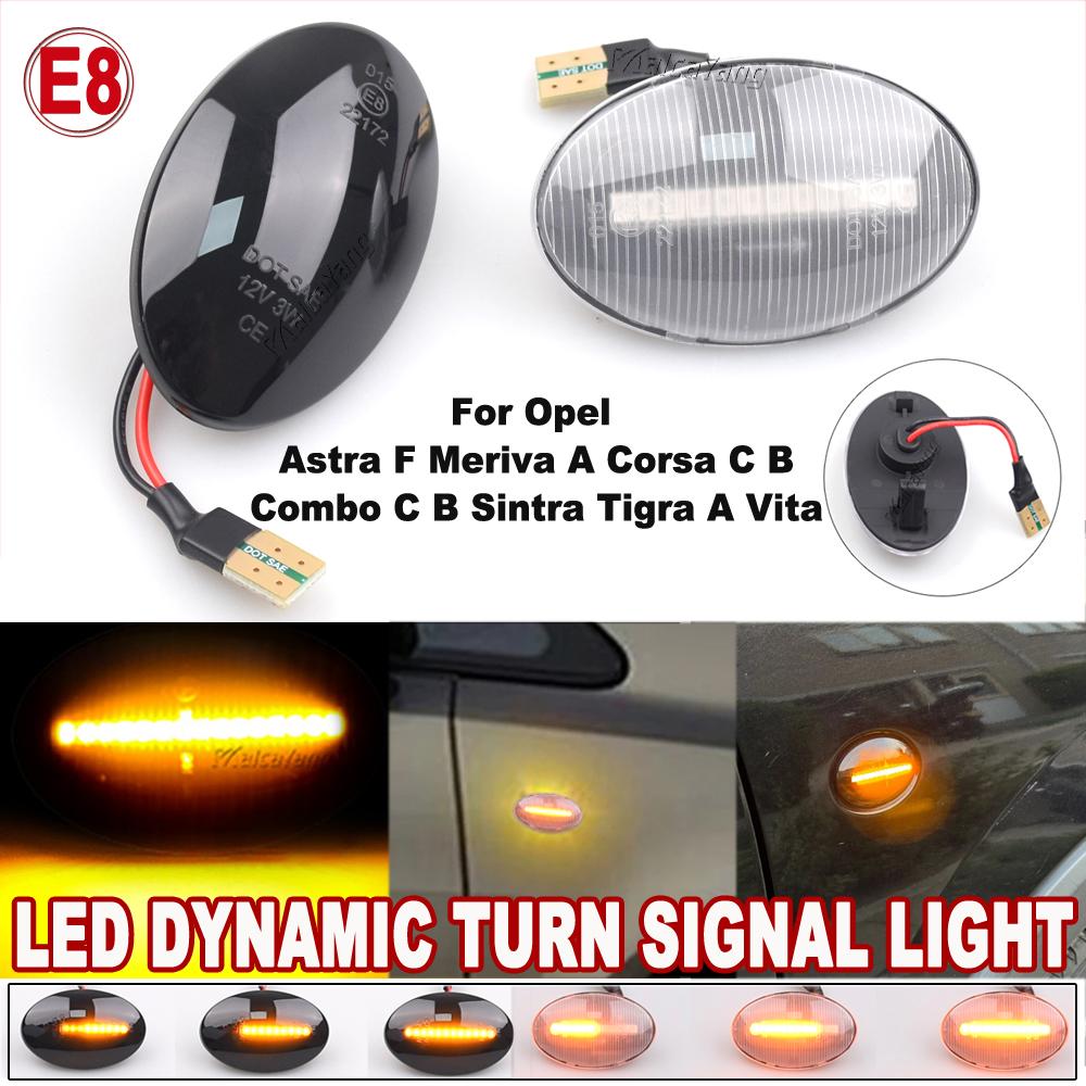 For Opel Combo C B Tigra A Astra F Meriva A Corsa C B Sintra Vita Led Car Dynamic Side Marker Lamps Indicator Turn Signal LightTurn Signal 2