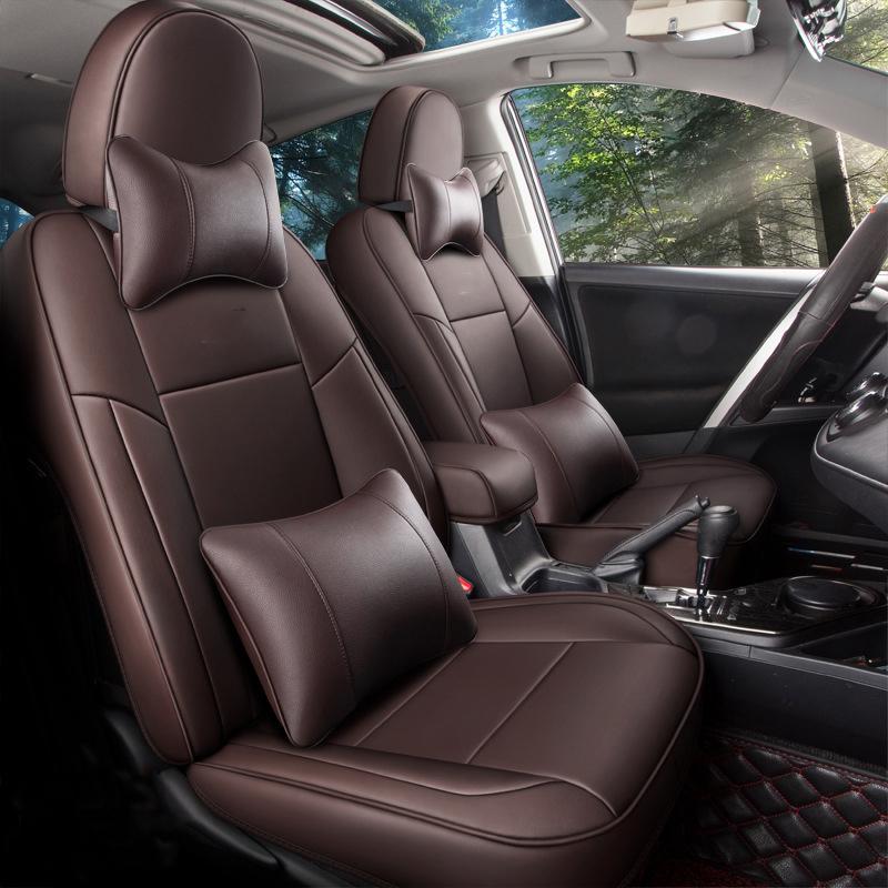 Custom Brand Made Fit Car Seat Cover For Toyota Rav4 2013 2014 2015 2016 2017 2018 Waterproof Leatherette Car Styling Auto Parts