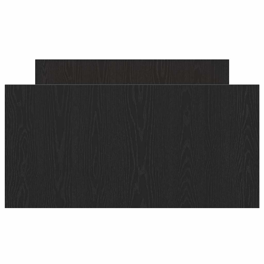 Bed Frame in Black Oak Look 193 x 93 x 50 cm Engineered Wood