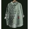 Summer Women's Loose Printed Round Neck Casual Plus Size Women's Long Sleeve T-shirt