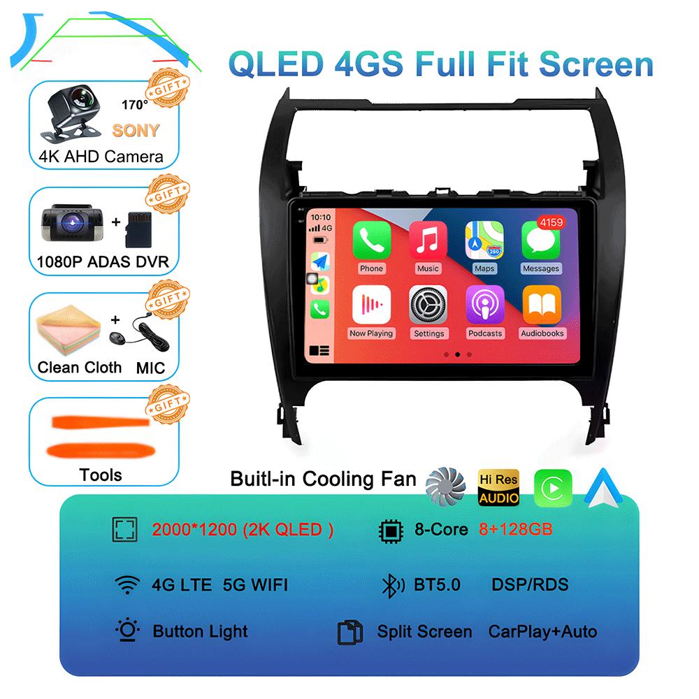 Car Radio Android 14 Carplay Auto For Toyota Camry 7 XV 50 55 2012 - 2017 Navigation GPS Multimedia Player video Stereo WIFI+4G