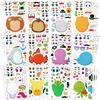 36 Sheets Make A Face Stickers For Kids - Diy Animal Crafts With Unicorn Dinosaur Sea Safari Animals Party Favors Classroom Activities
