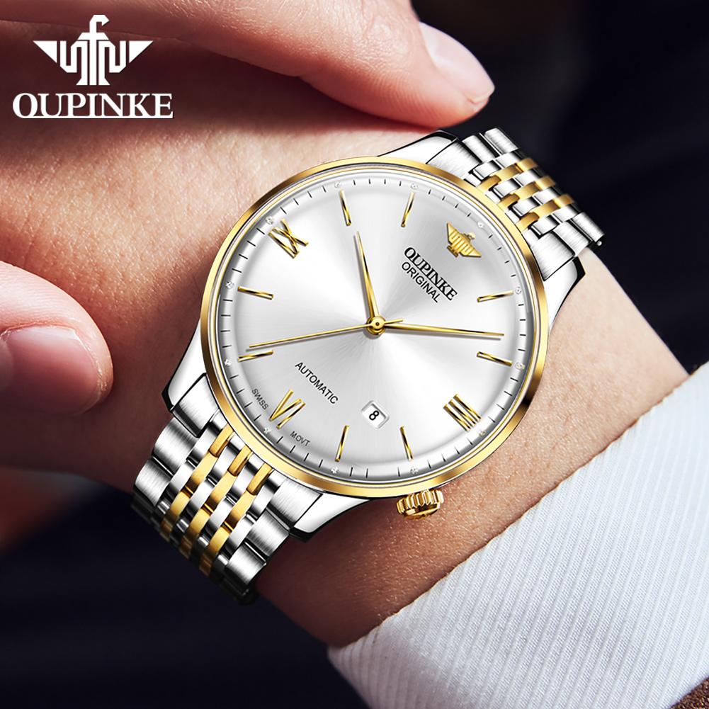 OUPINKE Top Swiss Certified Men Watch Luxury Brand Fully Automatic Mechanical Watch Ultra Thin Sports Original Men's Watch 3269