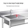 Commercial 304 Stainless Steel Single Bowl Kitchen Sink with Right Platform