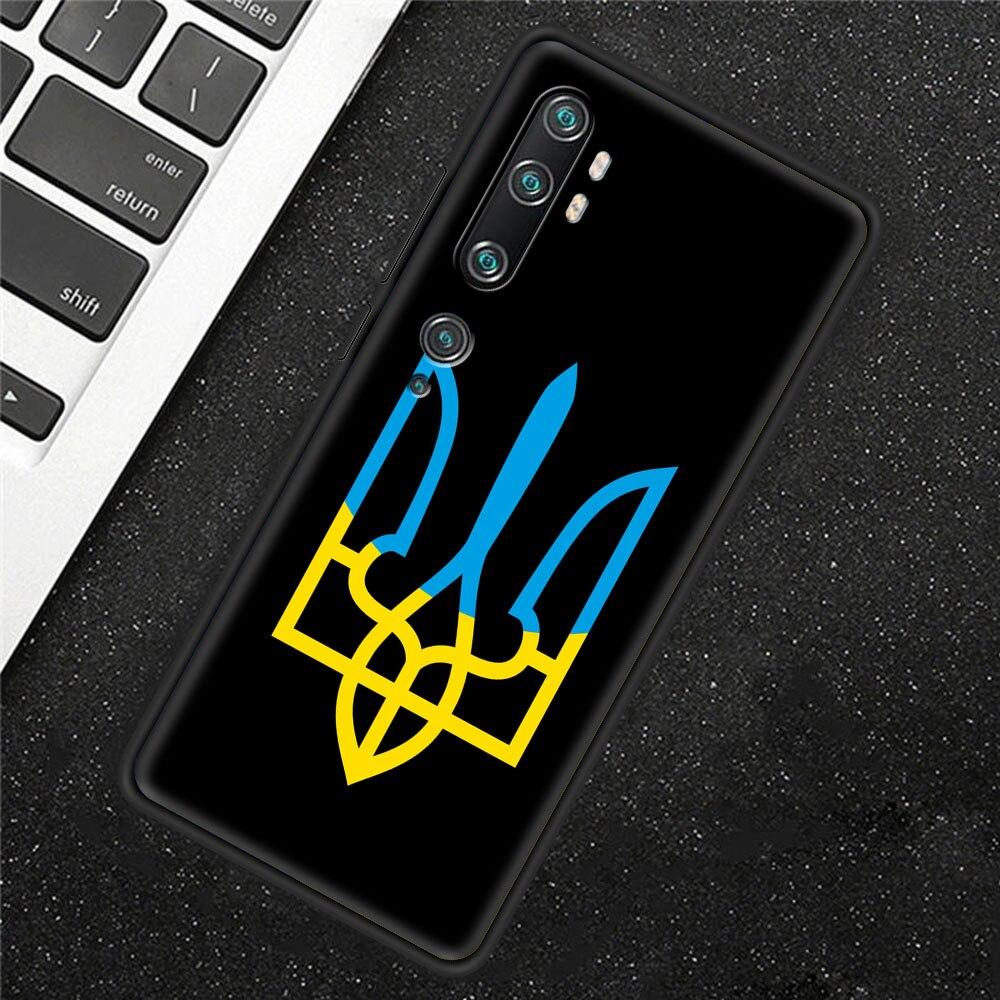 Ukraine Flag Painted Bling Case For Xiaomi Mi Poco X3 NFC M3 Pro Note 10 Lite 11 10T Pro 5G 9T Silicone Phone Coque Black Cover
