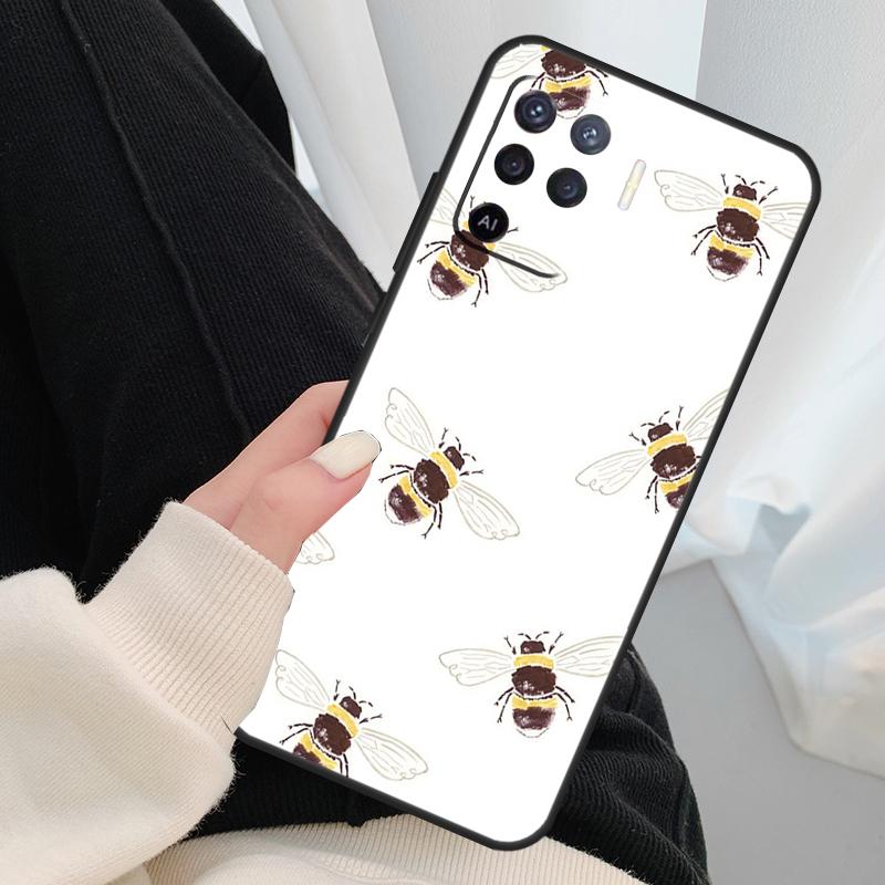 Bee Bumblebee Pattern Case For Oppo A96 A76 A16 A60 A98 A58 A78 A18 A38 A80 A40 A77 A57 A17 A74 A54 A94 A15 A5 Pro